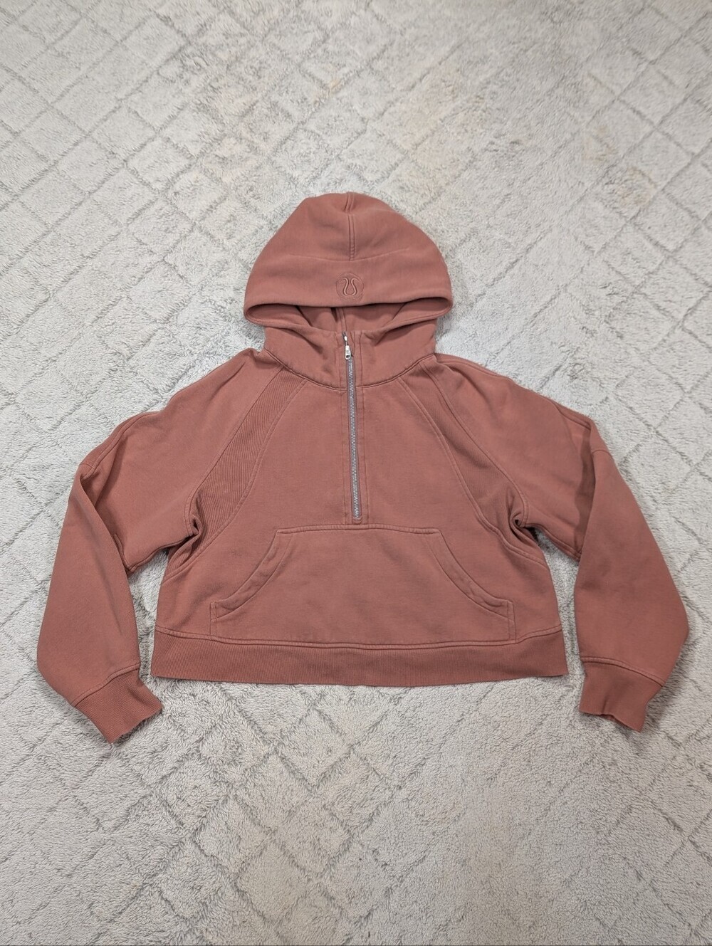 Lululemon Hoodie Sweatshirt Womens M/L Pink Spiced Chai Scuba Oversized ½ Zip
